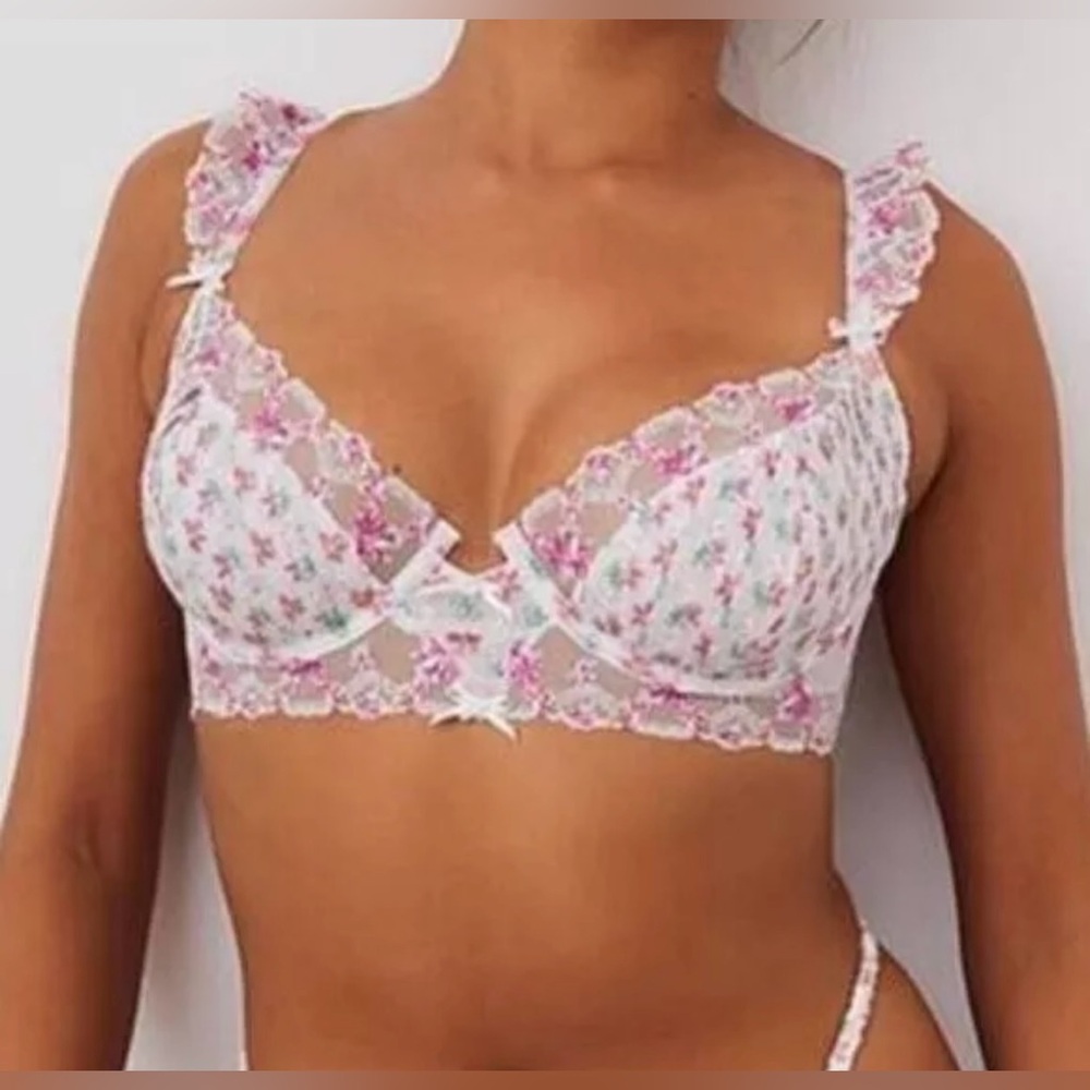 For Love & Lemons Floral Bra, size 36DD